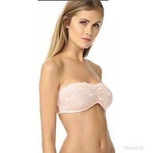 Free People Pink Strapless Bandeau Bralette Small